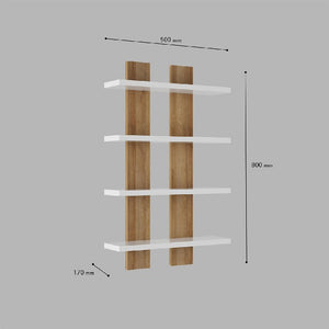 Mensola Nergis, Rovere, Truciolare Melaminico, 50x17x80 cm, EPIKASA