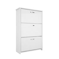 Scarpiera Triplex, Bianco, Truciolare Melaminico, 72x25,5x112 cm, EPIKASA