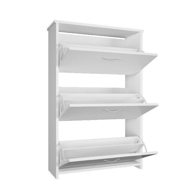 Scarpiera Triplex, Bianco, Truciolare Melaminico, 72x25,5x112 cm, EPIKASA