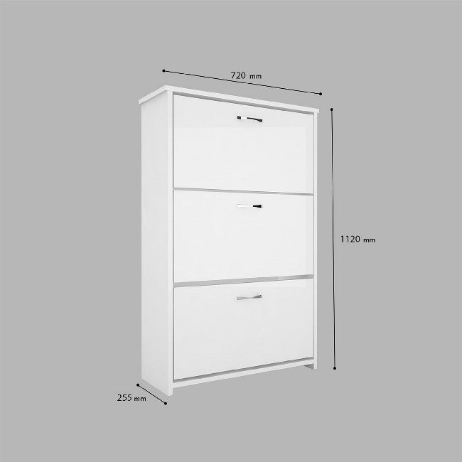 Scarpiera Triplex, Bianco, Truciolare Melaminico, 72x25,5x112 cm, EPIKASA