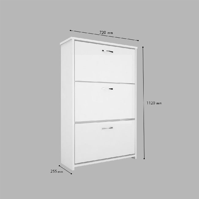 Scarpiera Triplex, Bianco, Truciolare Melaminico, 72x25,5x112 cm, EPIKASA