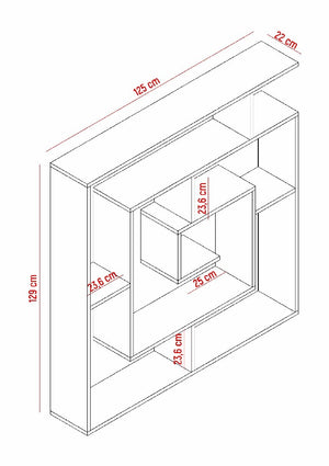 Libreria Labirent, Bianco, Truciolare Melaminico, 125x22x129 cm, EPIKASA