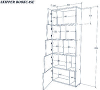 Libreria Skipper, Bianco, Truciolare Melaminico, 65x22x166 cm, EPIKASA