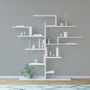 Libreria Albero, Bianco, Truciolare Melaminico, 180x25x161 cm, EPIKASA