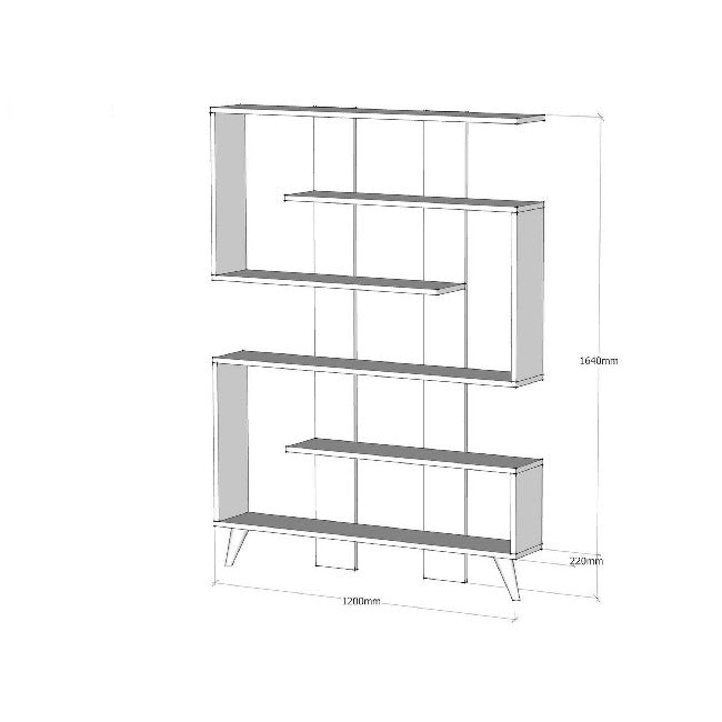 Libreria Jane, Noce, Truciolare Melaminico, 120x22x164 cm, EPIKASA