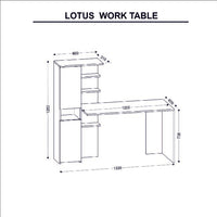 Scrivania Lotus, Antracite, Truciolare Melaminico, 150x60x135 cm, EPIKASA