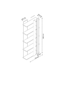 Libreria Tiny, Antracite, Truciolare Melaminico, 75x20x180 cm, EPIKASA