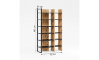 Libreria Labirent, Noce, Truciolare Melaminico, 90x30x183 cm, EPIKASA