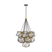 Lampadario Classico Astrid Acciaio Bronzo Metallico Opaco Oro Deluxe 11 Luce E27