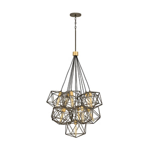 Lampadario Classico Astrid Acciaio Bronzo Metallico Opaco Oro Deluxe 11 Luce E27