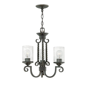 Lampadario Industrial Nordico Casa Alluminio Nero Antico Vetro 3 Luci E27