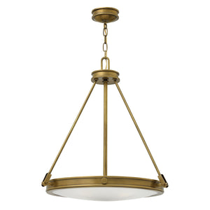 Lampadario Contemporaneo Collier In Acciaio Ottone Antico Vetro 4 Luci E14