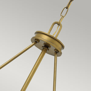 Lampadario Contemporaneo Collier In Acciaio Ottone Antico Vetro 4 Luci E14