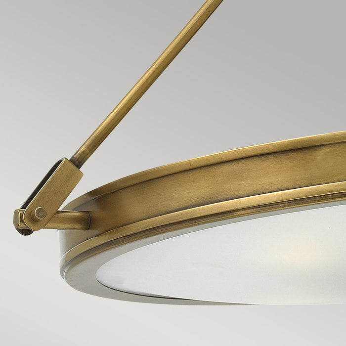 Lampadario Contemporaneo Collier Acciaio Ottone Antico Vetro 4 Luci E14