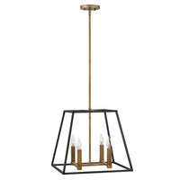 Lampadario Contemporaneo Fu Lighton Acciaio Bronzo Ottone 4 Luci E14