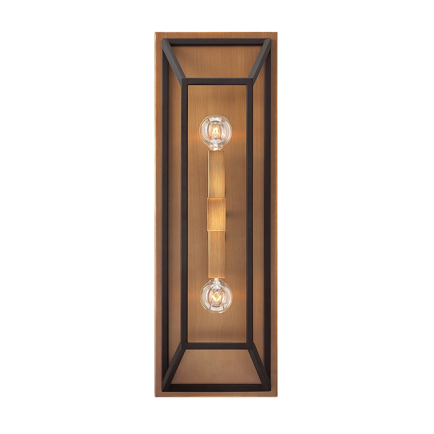 Applique Contemporanea Fu Lighton Ottone Vetro 2 Luci E14