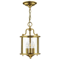 Lampadario Contemporaneo Gentry Ottone Lucido Vetro 3 Luci E14