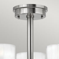 Lampadario Contemporaneo Meridian Acciaio Nichel Spazzolato Vetro 3 G9 3 Led