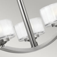 Lampadario Contemporaneo Meridian Acciaio Nichel Spazzolato Vetro 3 G9 3 Led