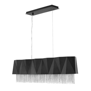 Lampadario Contemporaneo Zuma Acciaio Nero Satinato Argento 6 Luci E27