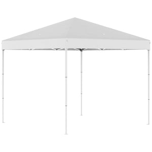 Gazebo Pieghevole da Giardino 2,45x2,45m in Acciaio e Tessuto Oxford Bianco