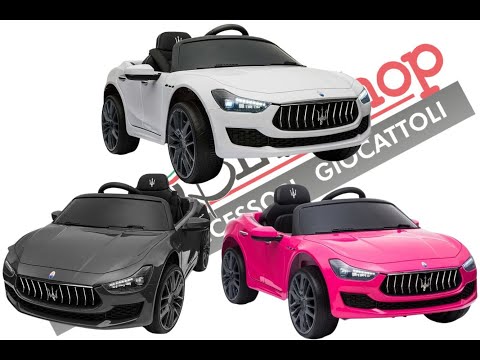 Auto Elettrica per Bambini MASERATI GHIBLI 12V  con Sedile in Pelle colore Bianco