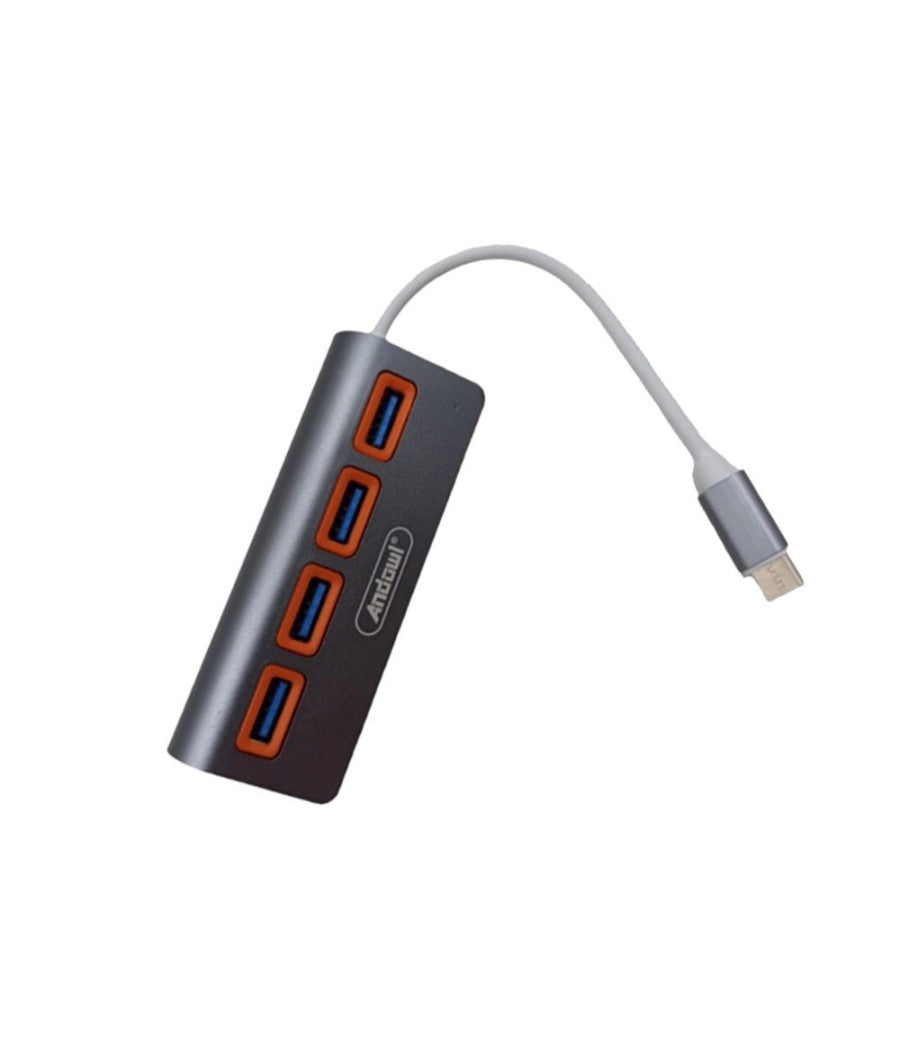 Hub 4 Porte Usb 3.0 Con Connessione Usb-c Type-c Q-hu5b Collegamento Dispositivi         