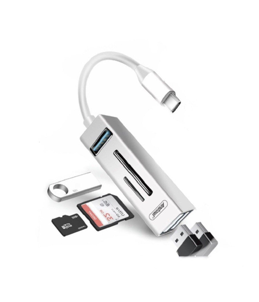 Hub Usb Q-hu802 5 In 1 Adattatore Da Tipo C A Usb 3.0 Con Connessione Di Tipo C         