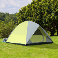 Tenda da Campeggio 3-4 Persone a Cupola 300x300x180cm Impermeabile e Anti UV Giallo e Grigio