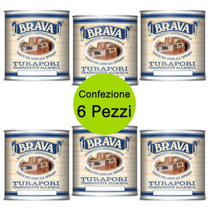 Multipack 6 pezzi turapori brava all'acqua ml 750 fondo riempitivo carteggiabile