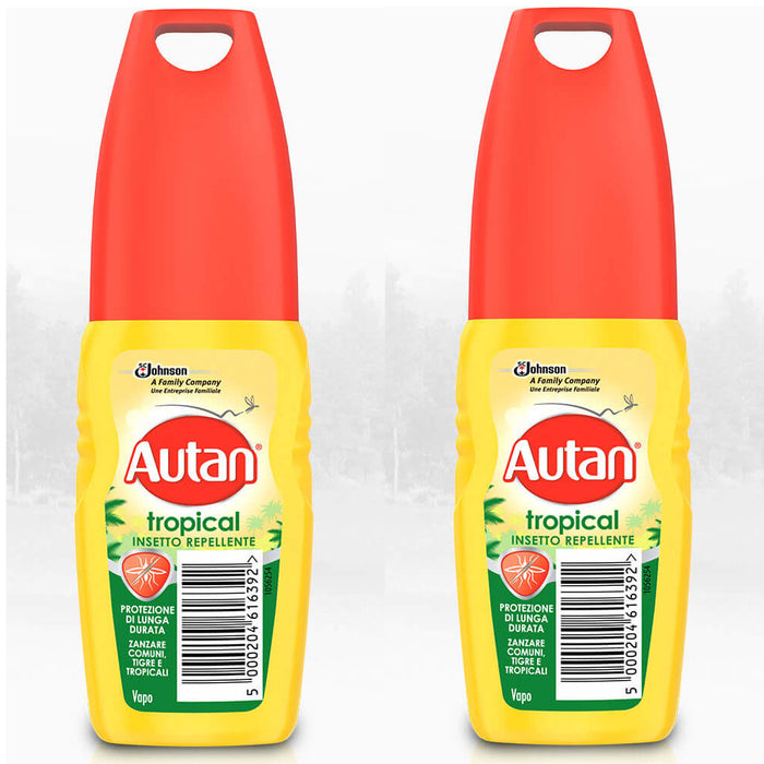 Multipack da 2 autan tropical vapo azione fino a 8 ore confezione da 100 milliliter ciascuno