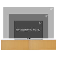 Mobile TV Sospeso 60" max con Armadietto a Parete in Truciolato Bianco e Marrone Chiaro