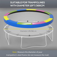 Copertura Tappeto Elastico  Pieghevole e Portatile Ø366x30 cm in Plastica PE e Schiuma Multicolore