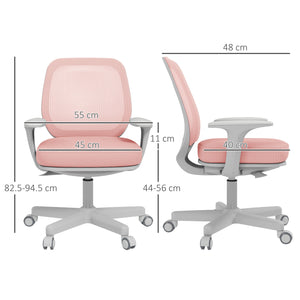 Sedia Poltrona Operativa da Ufficio 55x48x82,5-94,5 cm Tessuto a rete Rosa