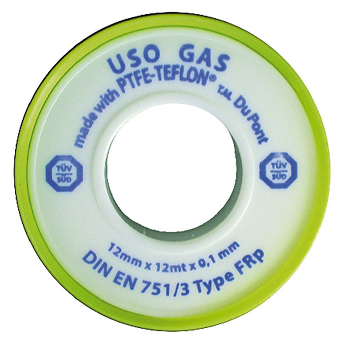 cf nastro teflon per gas 'professionale' 1/2x12 mt. x0,1 mm - cf. 10 rt. 205640nlm