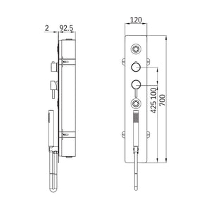 Wall kit a parete da incasso a muro acciaio inox + soffione doccia a parete acciaio inox punta tonda