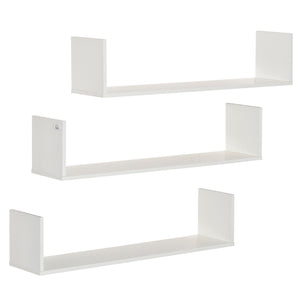 Set 3 Mensole da Parete 80x18x18 cm in MDF Bianco