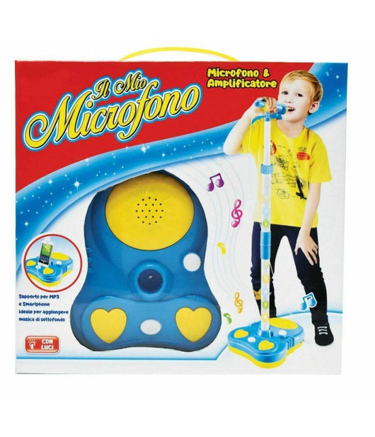 Il Mio Microfono Con Amplificatore Supporto Mp3 Smartphone Giocattolo Gioco Bambini         