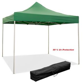 GAZEBO 3X3 TENDA RICHIUDIBILE FISARMONICA VERDE CON 4 LATERALI PER MERCATINI FIERE