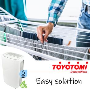 Toyotomi TD-ZB80 Deumidificatore Anti-Muffa, Eccellenza Giapponese, 8 Litri per 24 Ore, Filtro carboni attivi e ruote