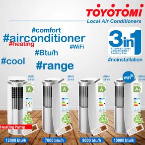 Toyotomi Condizionatore portatile TAD 2229 E 2,9Kw, 3 in 1 (condizionatore, deumidificatore e Ventilatore) con Telecomando , WiFI