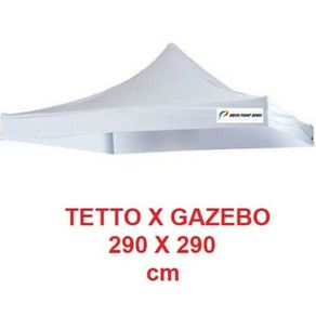 RICAMBIO COPERTURA TETTO TELO BIANCO PVC PER GAZEBO FIERA PUNTA 2,90x 2,90 mt