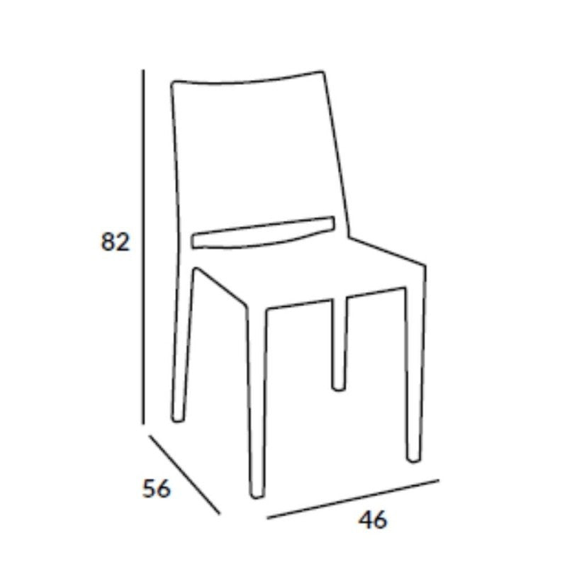 Sedia salotto in polipropilene Tortora MOSK 46x56x h82 cm