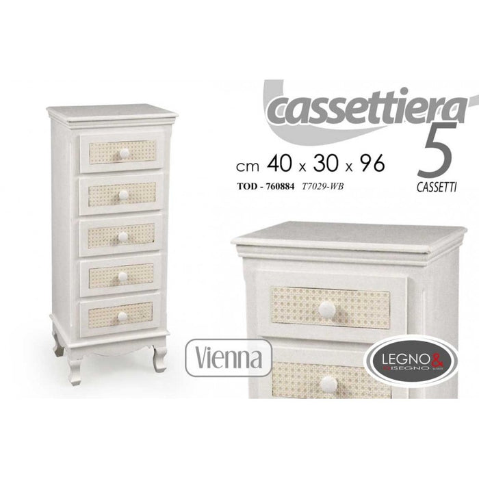 Cassettiera vienna bianco cm 40 x 30 x 96 h