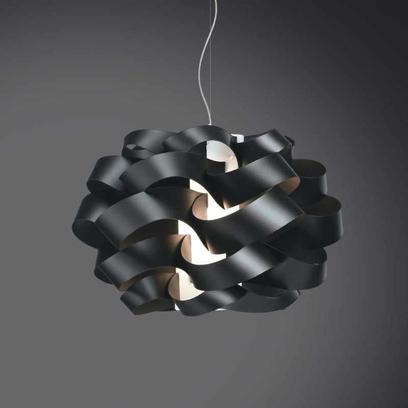 Lampadario a sospensione tre luci CLOUD Nero diametro 75x h50cm