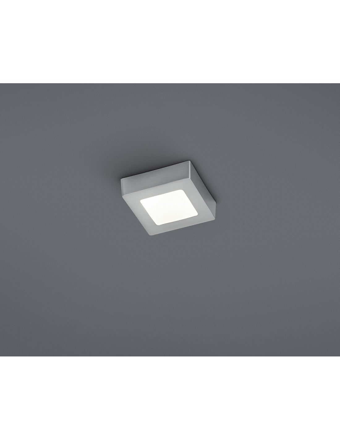 Plafoniera Quadrata Zeus Led Dimmerabile Nichel 12x12 cm Trio Lighting