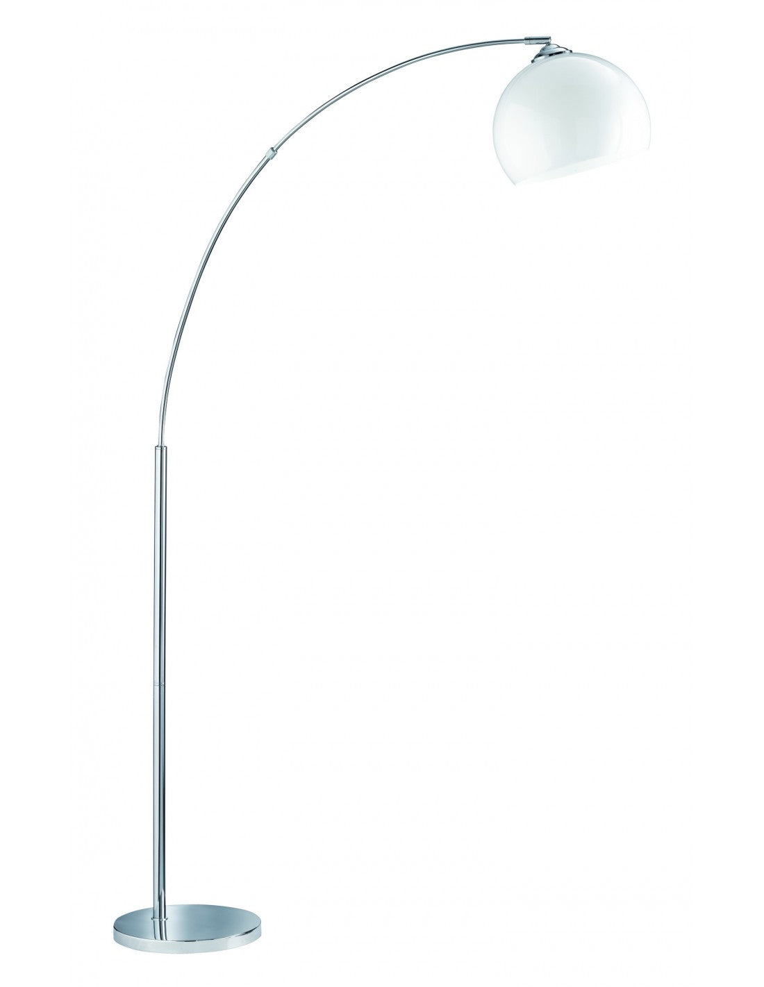 Piantana ad Arco Brasilia 1x E27 Cromo Paralume Bianco H180 cm Trio Lighting