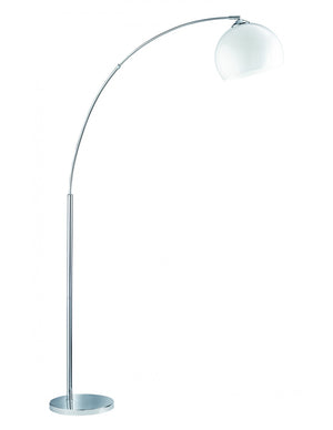 Piantana ad Arco Brasilia 1x E27 Cromo Paralume Bianco H180 cm Trio Lighting