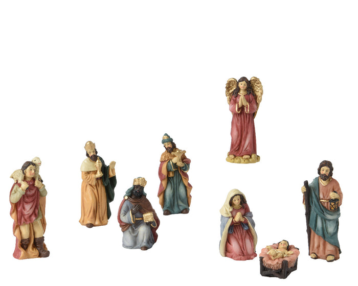 Set natività poliresina 8 pz h. 9 cm