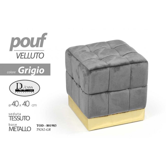 Pouf poggiapiedi in velluto cm 40 morbido decorativo